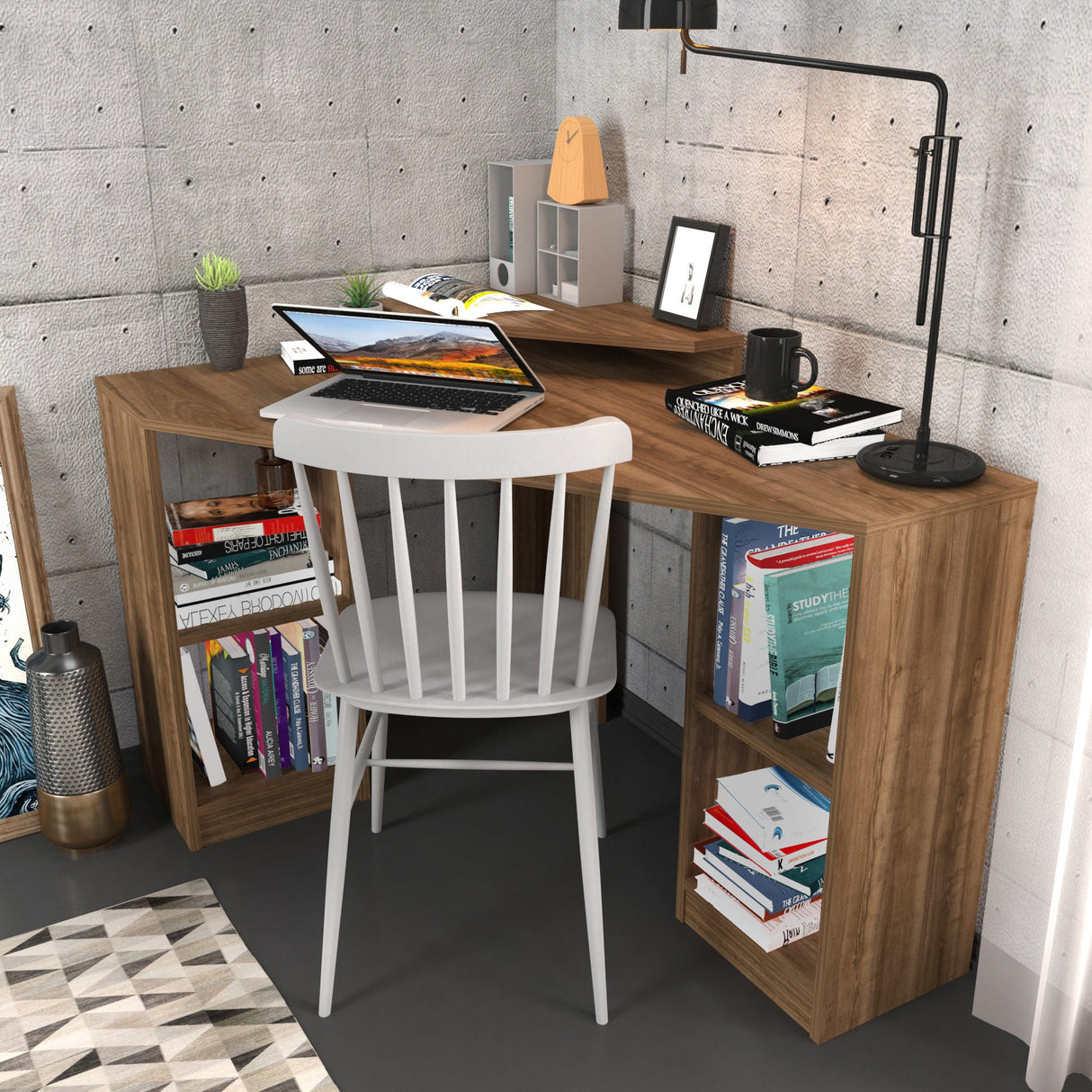 Birou Floating, Diverse culori, 120x90x77 cm - Nuc | SKU: 322RTC1301 | Birou Floating, 120x90x77 cm, varianta Nuc, produs pentru amenajarea locuinței, disponibil online în România la CasaMob