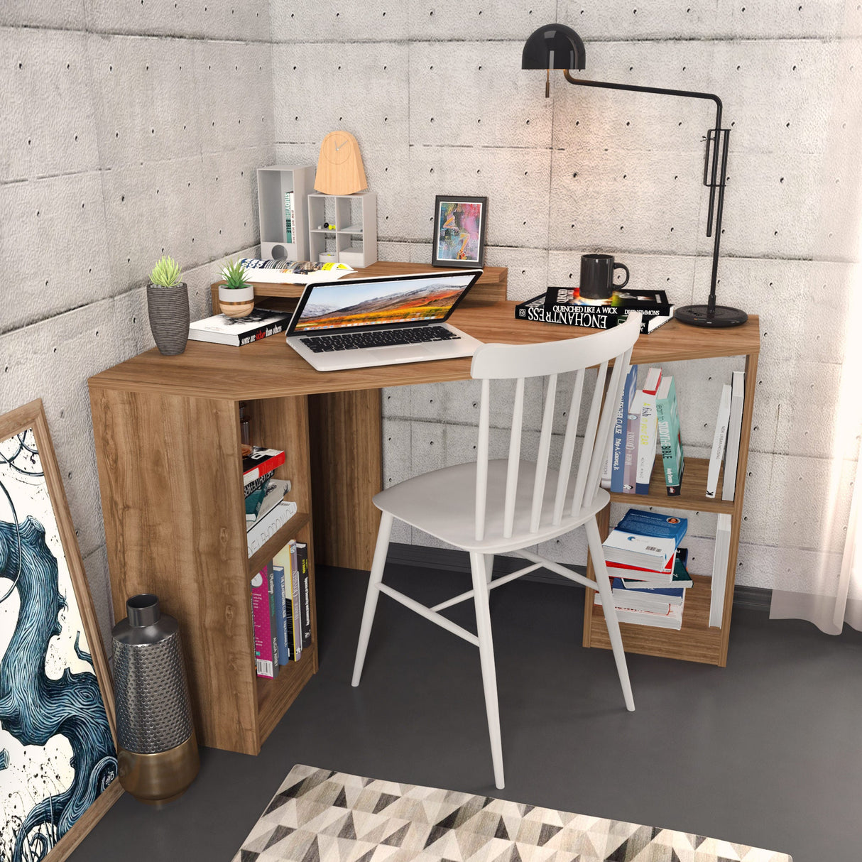 Birou Floating, Diverse culori, 120x90x77 cm - Nuc | SKU: 322RTC1301 | Birou Floating, 120x90x77 cm, varianta Nuc, produs pentru amenajarea locuinței, disponibil online în România la CasaMob