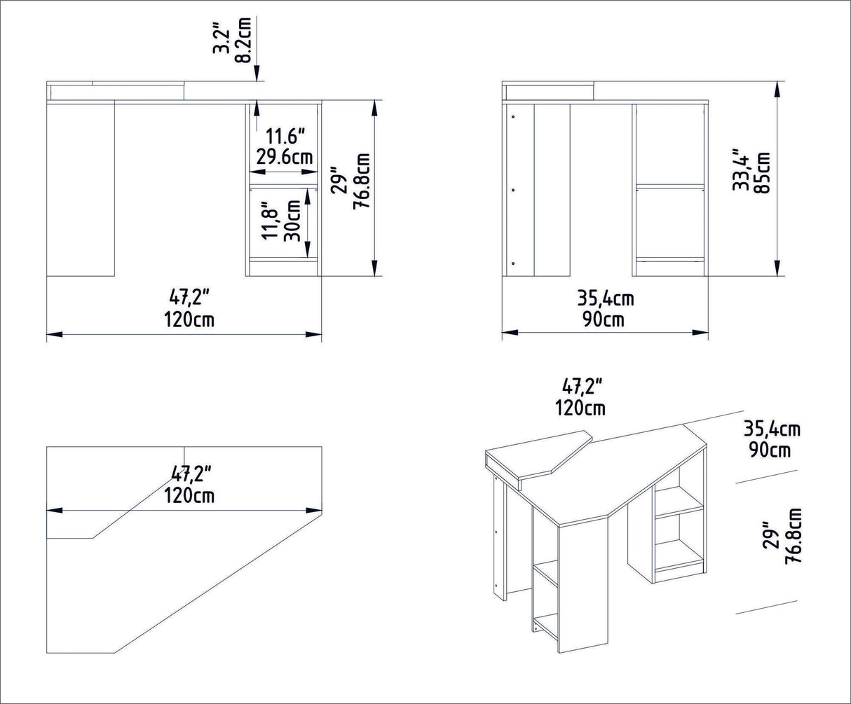 Birou Floating, Diverse culori, 120x90x77 cm - Alb | SKU: 322RTC1302 | Birou Floating, 120x90x77 cm, varianta Alb, produs pentru amenajarea locuinței, disponibil online în România la CasaMob