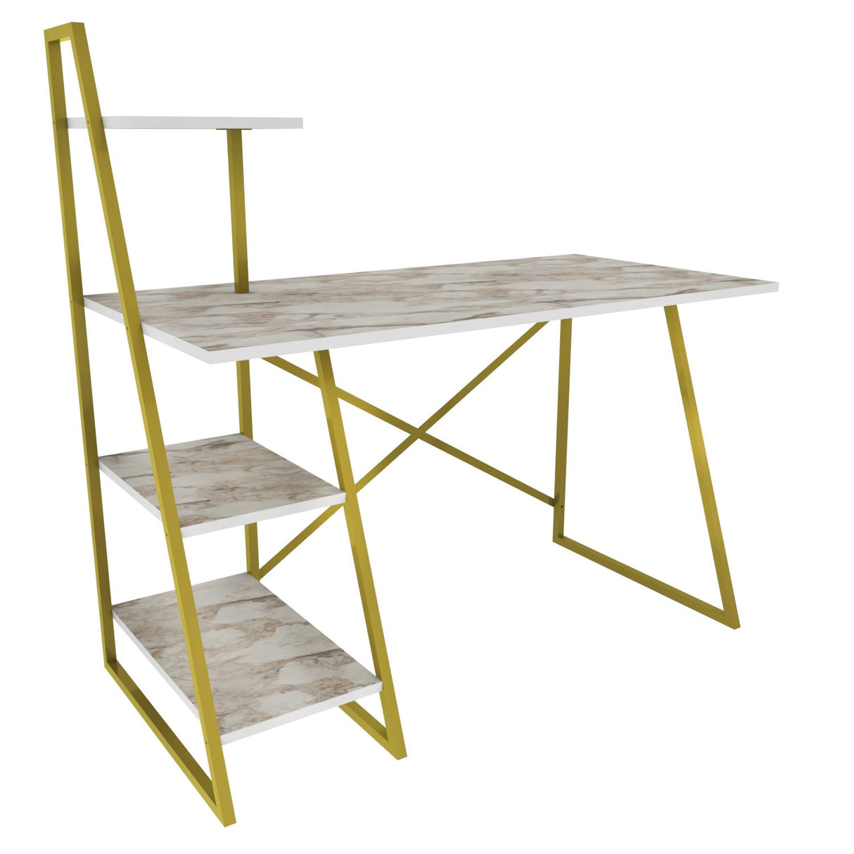 Birou Admira, Diverse culori, 120x60x120 cm - Alb - Auriu | SKU: 322RTC1310 | Birou Admira, 120x60x120 cm, varianta Alb - Auriu, produs pentru amenajarea locuinței, disponibil online în România la CasaMob