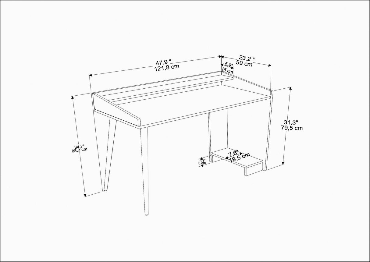 Birou Vanessa, Diverse culori, 122x59x88 cm - Nuc | SKU: 322RTC1313 | Birou Vanessa, 122x59x88 cm, varianta Nuc, produs pentru amenajarea locuinței, disponibil online în România la CasaMob
