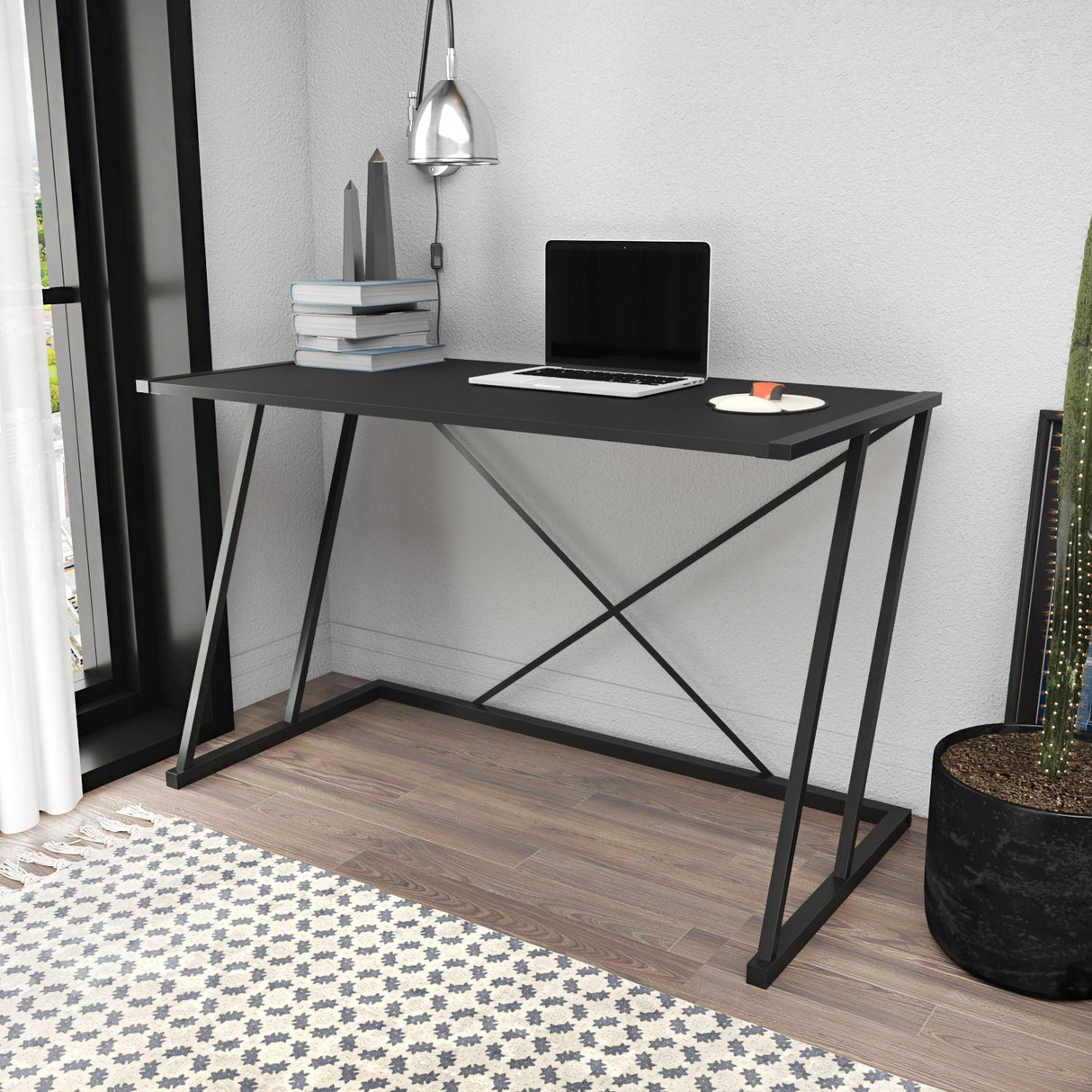 Birou Adelaide, Diverse culori, 114x60x75 cm - Negru - Antracit | SKU: 322RTC1386 | Birou Adelaide, 114x60x75 cm, varianta Negru - Antracit, produs pentru amenajarea locuinței, disponibil online în România la CasaMob
