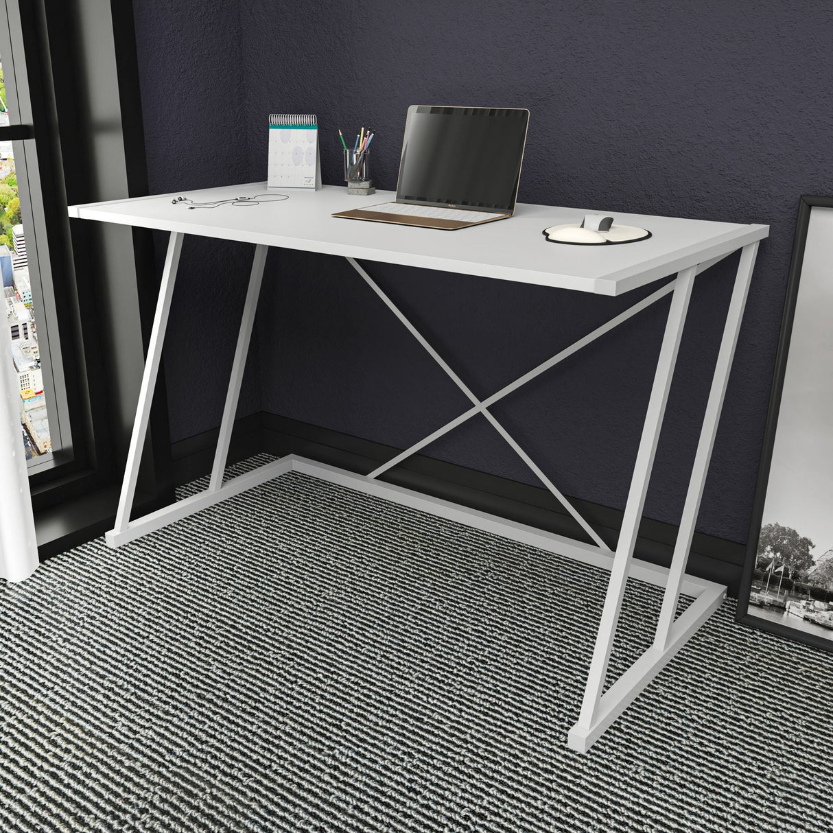 Birou Adelaide, Diverse culori, 114x60x75 cm - Alb | SKU: 322RTC1388 | Birou Adelaide, 114x60x75 cm, varianta Alb, produs pentru amenajarea locuinței, disponibil online în România la CasaMob