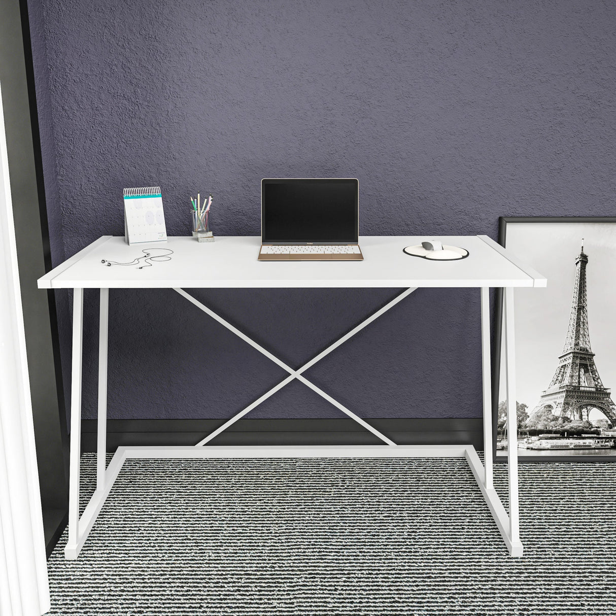 Birou Adelaide, Diverse culori, 114x60x75 cm - Alb | SKU: 322RTC1388 | Birou Adelaide, 114x60x75 cm, varianta Alb, produs pentru amenajarea locuinței, disponibil online în România la CasaMob