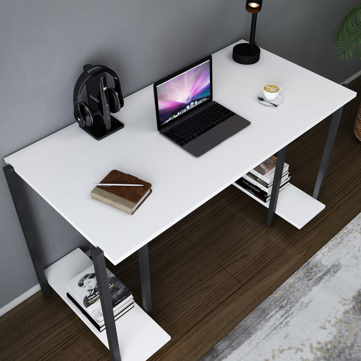 Birou Academy, Diverse culori, 125x60x74 cm - Negru - Alb | SKU: 322RTC1396 | Birou Academy, 125x60x74 cm, varianta Negru - Alb, produs pentru amenajarea locuinței, disponibil online în România la CasaMob