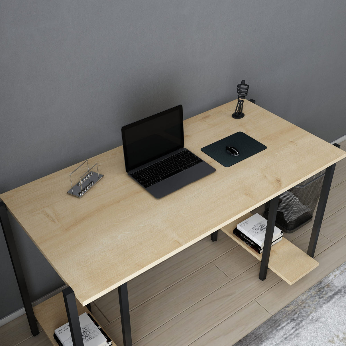 Birou Academy, Diverse culori, 125x60x74 cm - Negru - Stejar | SKU: 322RTC1397 | Birou Academy, 125x60x74 cm, varianta Negru - Stejar, produs pentru amenajarea locuinței, disponibil online în România la CasaMob