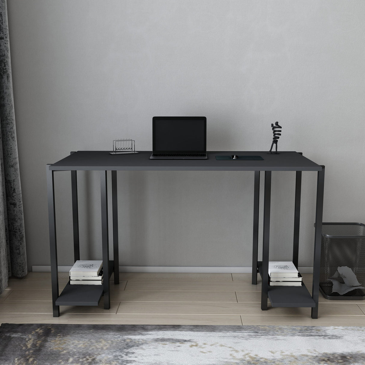 Birou Academy, Diverse culori, 125x60x74 cm - Negru - Antracit | SKU: 322RTC1398 | Birou Academy, 125x60x74 cm, varianta Negru - Antracit, produs pentru amenajarea locuinței, disponibil online în România la CasaMob