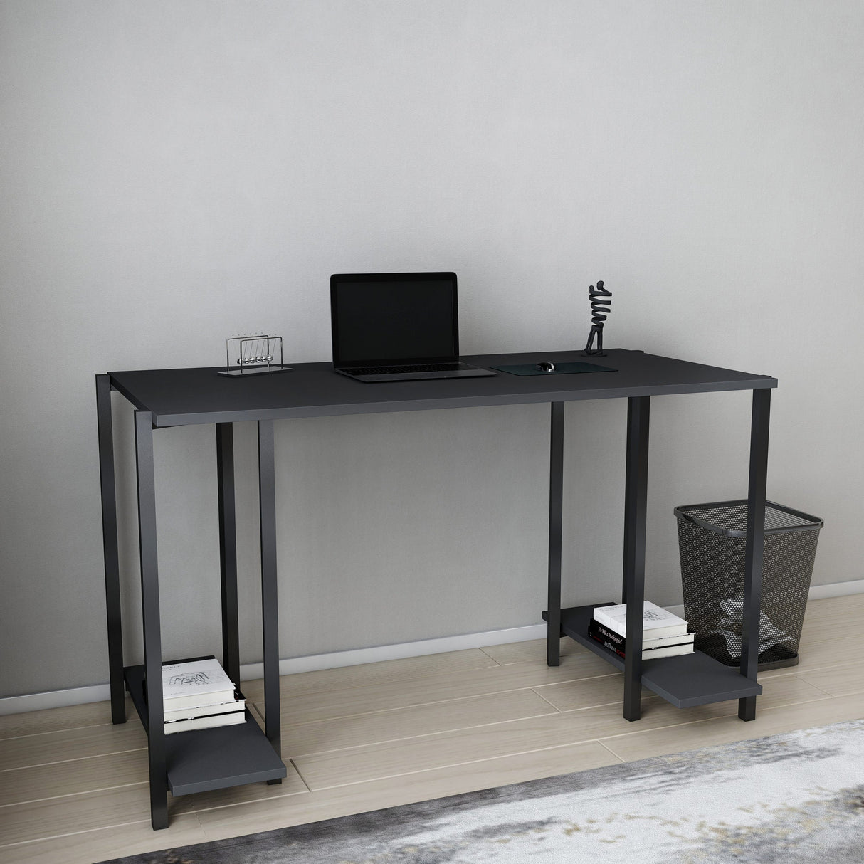 Birou Academy, Diverse culori, 125x60x74 cm - Negru - Antracit | SKU: 322RTC1398 | Birou Academy, 125x60x74 cm, varianta Negru - Antracit, produs pentru amenajarea locuinței, disponibil online în România la CasaMob