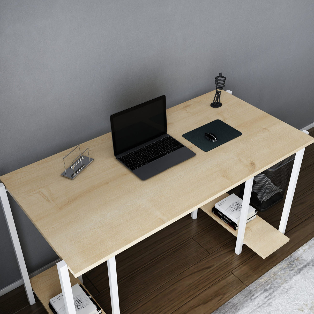 Birou Academy, Diverse culori, 125x60x74 cm - Alb - Stejar | SKU: 322RTC1402 | Birou Academy, 125x60x74 cm, varianta Alb - Stejar, produs pentru amenajarea locuinței, disponibil online în România la CasaMob