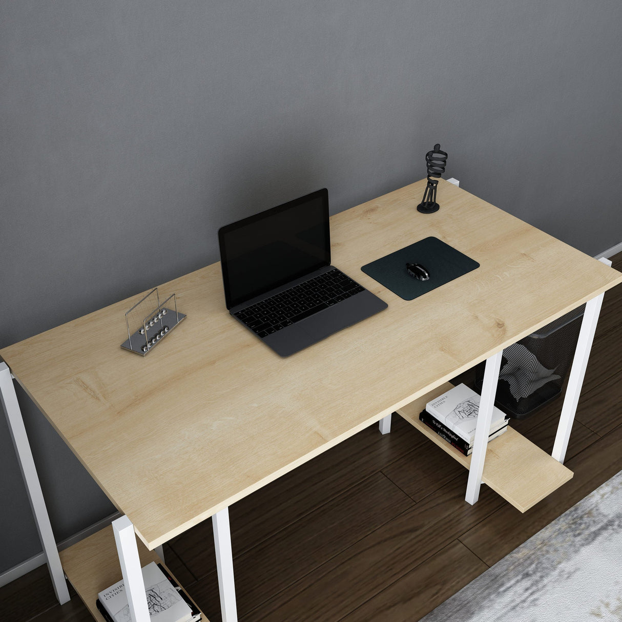 Birou Academy, Diverse culori, 125x60x74 cm - Alb - Stejar | SKU: 322RTC1402 | Birou Academy, 125x60x74 cm, varianta Alb - Stejar, produs pentru amenajarea locuinței, disponibil online în România la CasaMob
