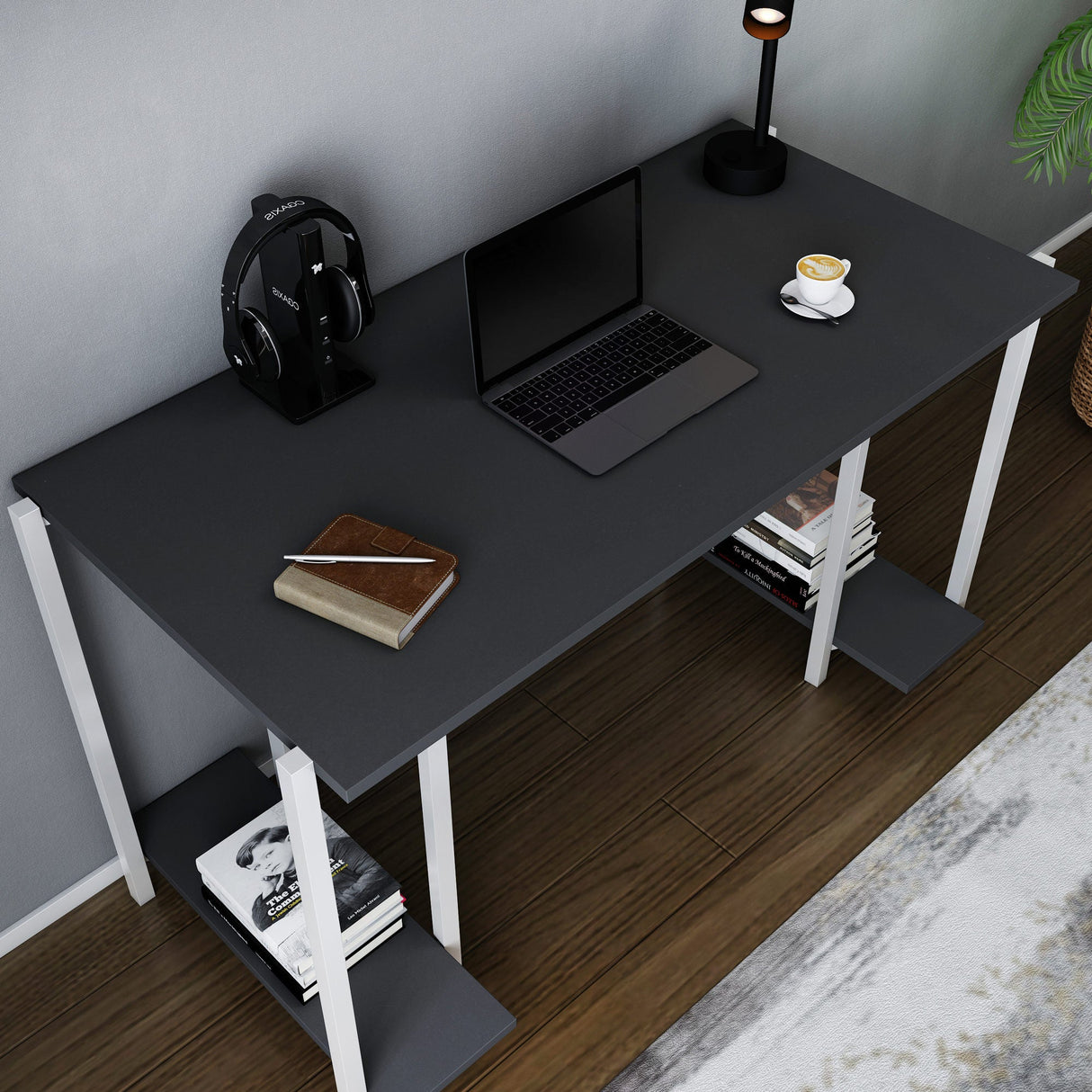 Birou Academy, Diverse culori, 125x60x74 cm - Alb - Antracit | SKU: 322RTC1403 | Birou Academy, 125x60x74 cm, varianta Alb - Antracit, produs pentru amenajarea locuinței, disponibil online în România la CasaMob