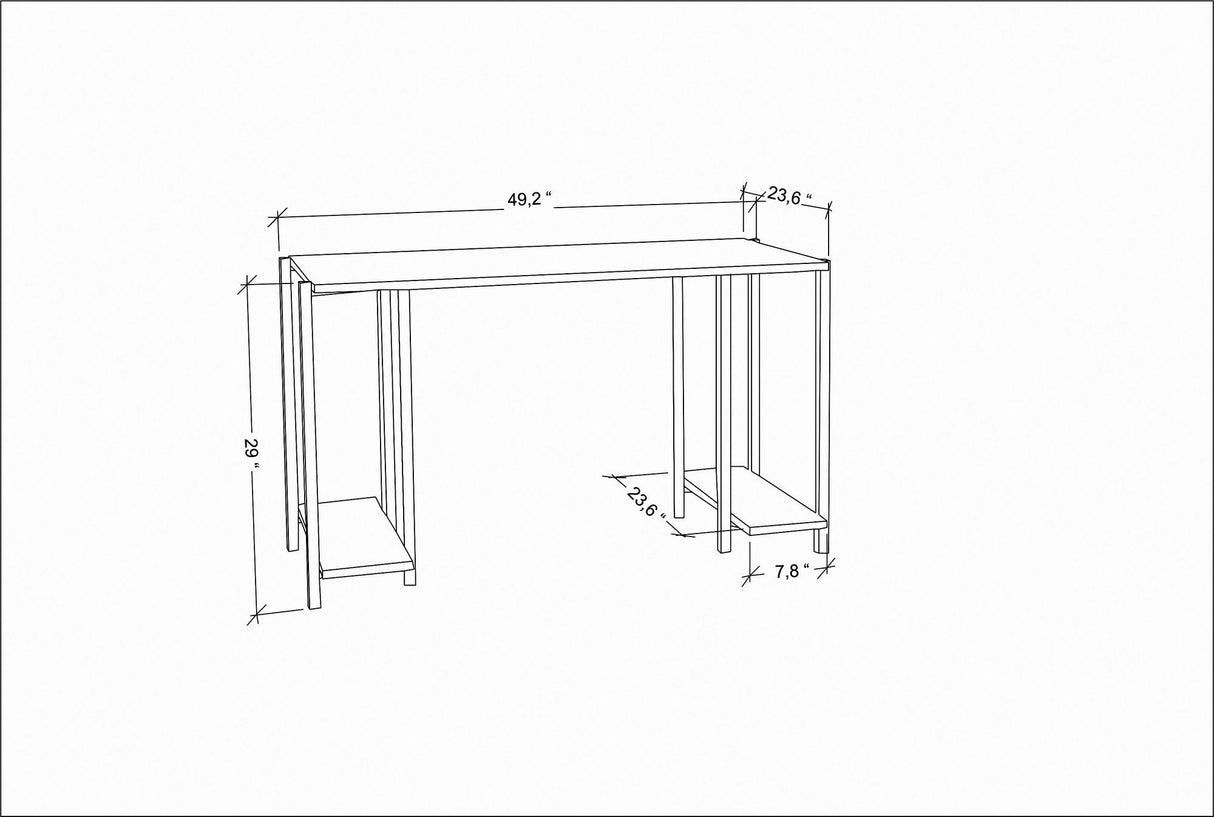Birou Academy, Diverse culori, 125x60x74 cm - Auriu - Alb | SKU: 322RTC1405 | Birou Academy, 125x60x74 cm, varianta Auriu - Alb, produs pentru amenajarea locuinței, disponibil online în România la CasaMob