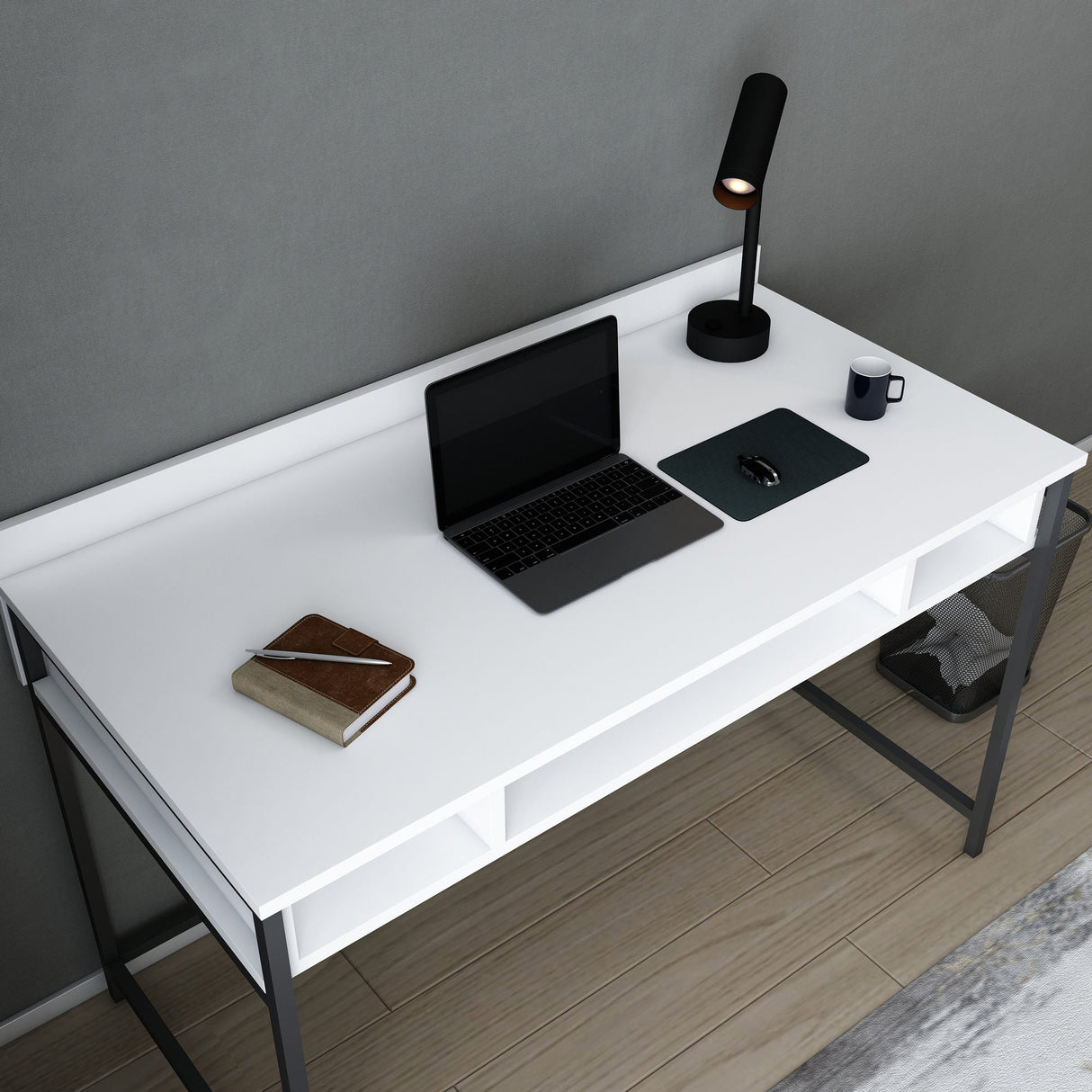 Birou Alma, Diverse culori, 120x60x75 cm - Negru - Alb | SKU: 322RTC1409 | Birou Alma, 120x60x75 cm, varianta Negru - Alb, produs pentru amenajarea locuinței, disponibil online în România la CasaMob