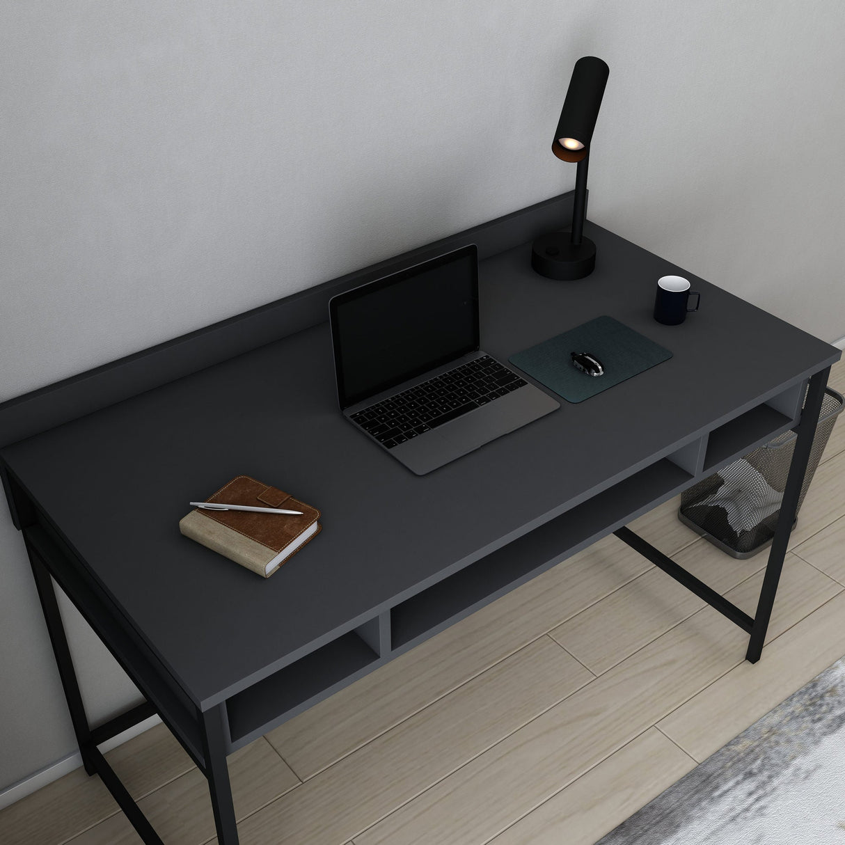 Birou Alma, Diverse culori, 120x60x75 cm - Negru - Antracit | SKU: 322RTC1411 | Birou Alma, 120x60x75 cm, varianta Negru - Antracit, produs pentru amenajarea locuinței, disponibil online în România la CasaMob