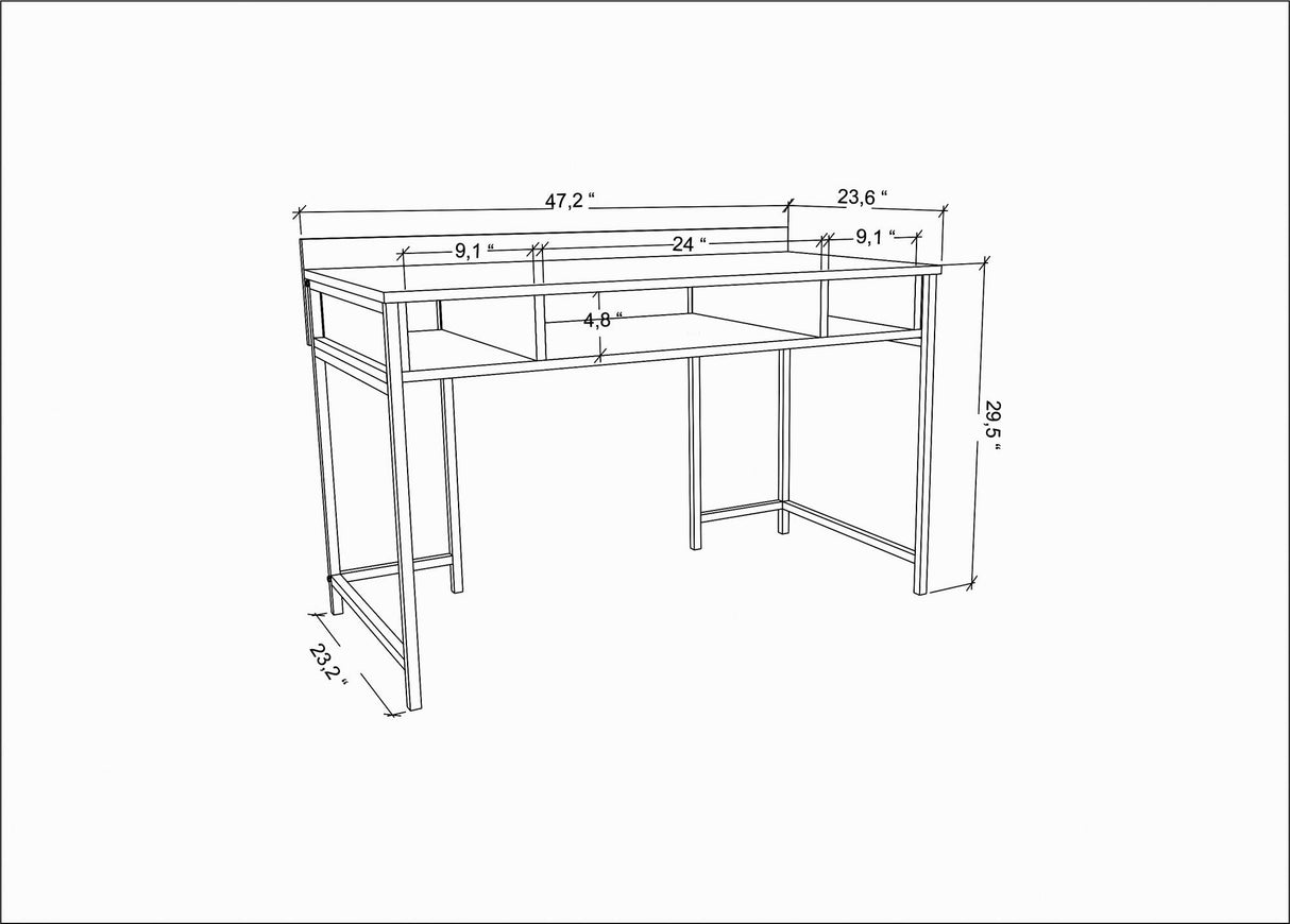 Birou Alma, Diverse culori, 120x60x75 cm - Alb - Stejar | SKU: 322RTC1414 | Birou Alma, 120x60x75 cm, varianta Alb - Stejar, produs pentru amenajarea locuinței, disponibil online în România la CasaMob