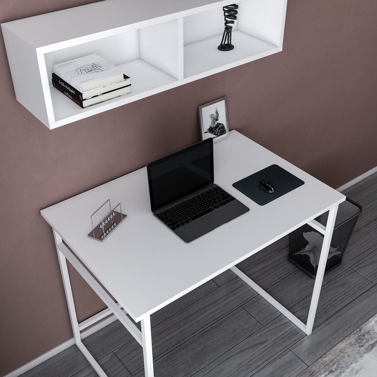 Birou Hussum, Diverse culori, 90x60x75 cm - Alb | SKU: 322RTC1425 | Birou Hussum, 90x60x75 cm, varianta Alb, produs pentru amenajarea locuinței, disponibil online în România la CasaMob