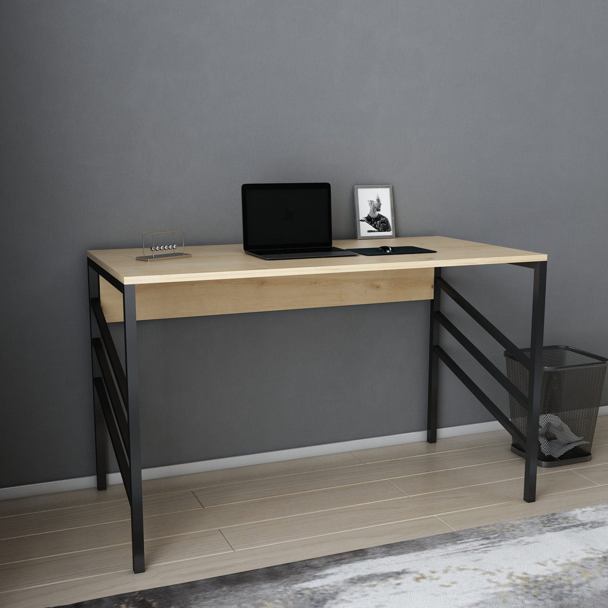 Birou Josephine, Diverse culori, 120x60x75 cm - Negru - Stejar | SKU: 322RTC1434 | Birou Josephine, 120x60x75 cm, varianta Negru - Stejar, produs pentru amenajarea locuinței, disponibil online în România la CasaMob