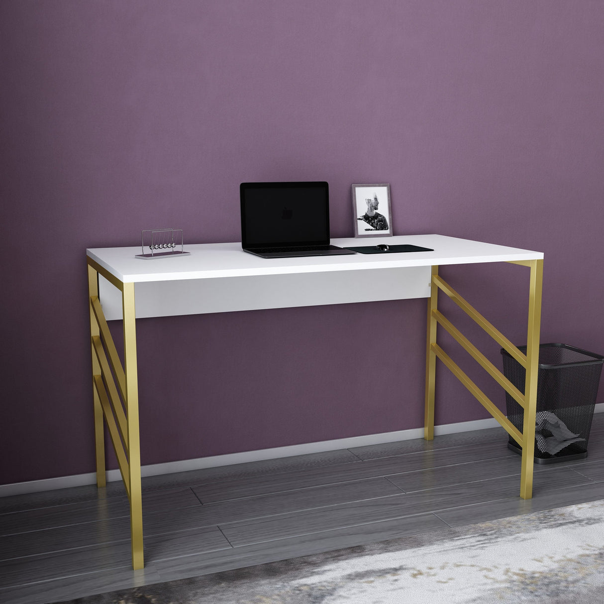 Birou Josephine, Diverse culori, 120x60x75 cm - Auriu - Alb | SKU: 322RTC1441 | Birou Josephine, 120x60x75 cm, varianta Auriu - Alb, produs pentru amenajarea locuinței, disponibil online în România la CasaMob