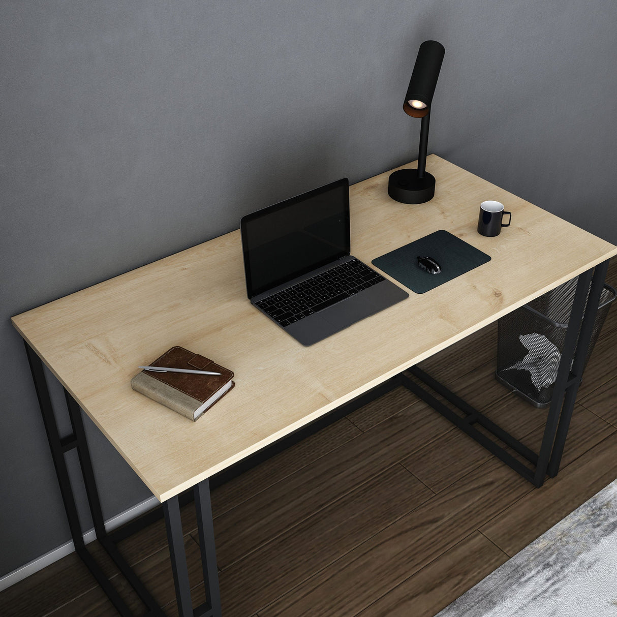 Birou Kane, Diverse culori, 120x60x75 cm - Negru - Stejar | SKU: 322RTC1446 | Birou Kane, 120x60x75 cm, varianta Negru - Stejar, produs pentru amenajarea locuinței, disponibil online în România la CasaMob
