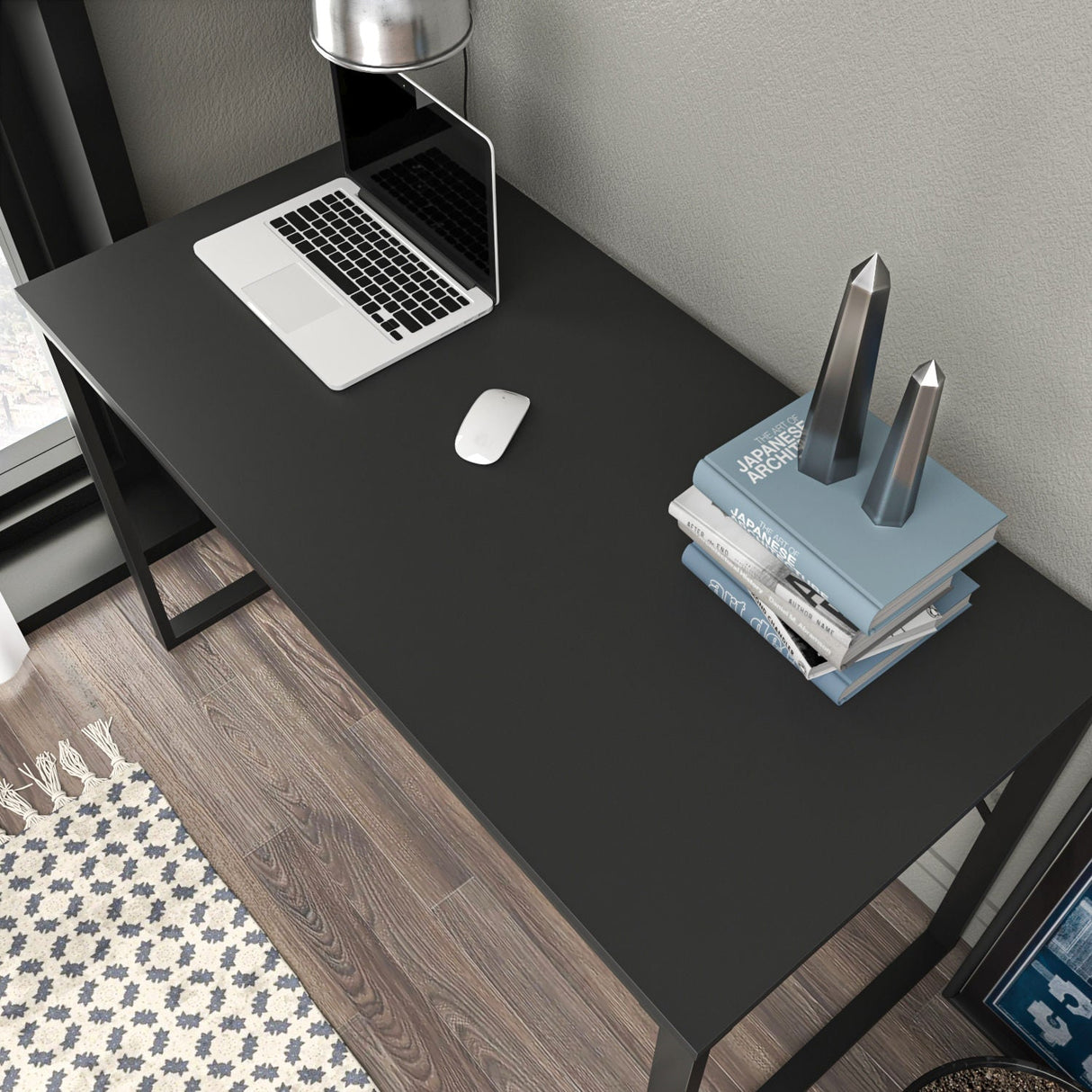 Birou Layton, Diverse culori, 120x60x74 cm - Negru - Antracit | SKU: 322RTC1471 | Birou Layton, 120x60x74 cm, varianta Negru - Antracit, produs pentru amenajarea locuinței, disponibil online în România la CasaMob