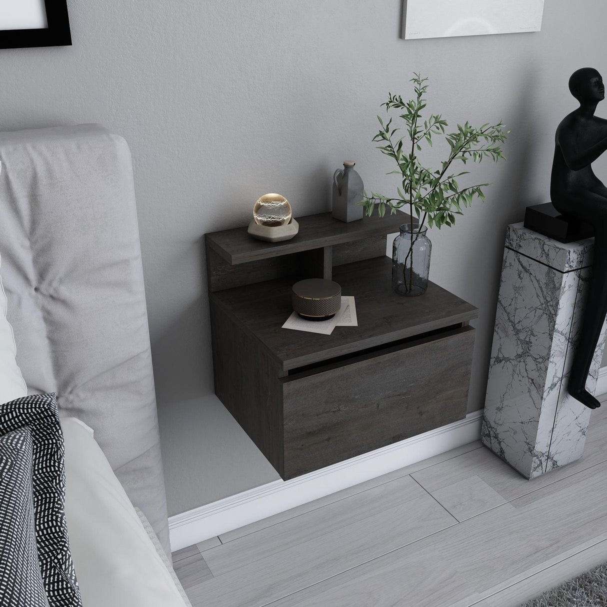 Noptieră Alice, Diverse culori, 40x32x35 cm - Wenge | SKU: 322RTC1608 | Noptieră Alice, 40x32x35 cm, varianta Wenge, produs pentru amenajarea locuinței, disponibil online în România la CasaMob