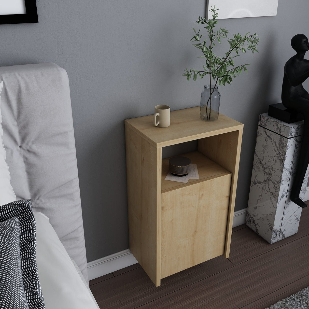 Noptieră Carlin, Diverse culori, 36x25x61 cm - Stejar | SKU: 322RTC1626 | Noptieră Carlin, 36x25x61 cm, varianta Stejar, produs pentru amenajarea locuinței, disponibil online în România la CasaMob
