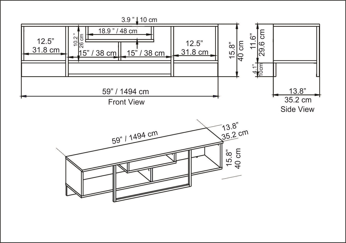 Comodă TV Asal 150, Diverse culori, 150x35x40 cm - Negru - Alb | SKU: 322RTC2109 | Comodă TV Asal 150, 150x35x40 cm, varianta Negru - Alb, produs pentru amenajarea locuinței, disponibil online în România la CasaMob