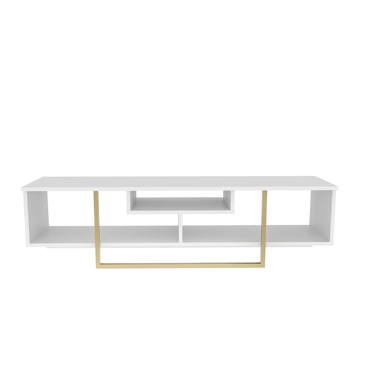 Comodă TV Asal 150, Diverse culori, 150x35x40 cm - Alb - Auriu | SKU: 322RTC2115 | Comodă TV Asal 150, 150x35x40 cm, varianta Alb - Auriu, produs pentru amenajarea locuinței, disponibil online în România la CasaMob