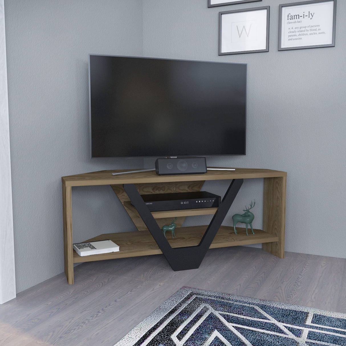 Comodă TV Karin, Diverse culori, 90x35x37 cm - Oud - Negru | SKU: 322RTC2127 | Comodă TV Karin, 90x35x37 cm, varianta Oud - Negru, produs pentru amenajarea locuinței, disponibil online în România la CasaMob