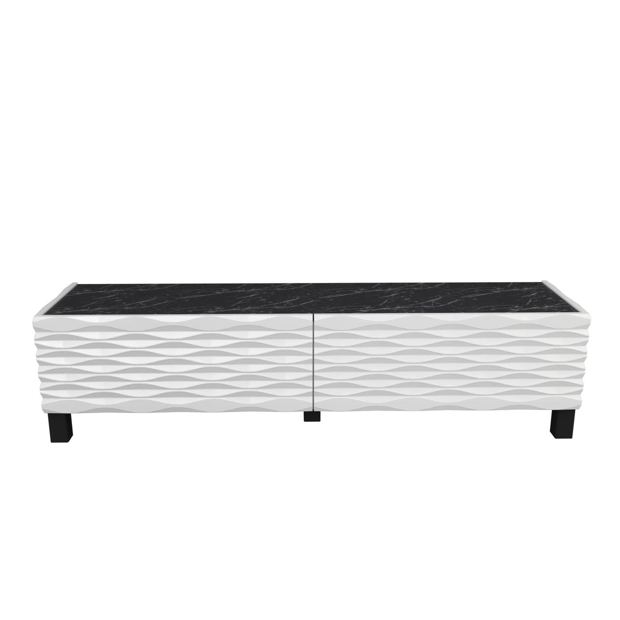Comodă TV Lerze, Diverse culori, 149x35x38 cm - Alb - Negru | SKU: 322RTC2144 | Comodă TV Lerze, 149x35x38 cm, varianta Alb - Negru, produs pentru amenajarea locuinței, disponibil online în România la CasaMob