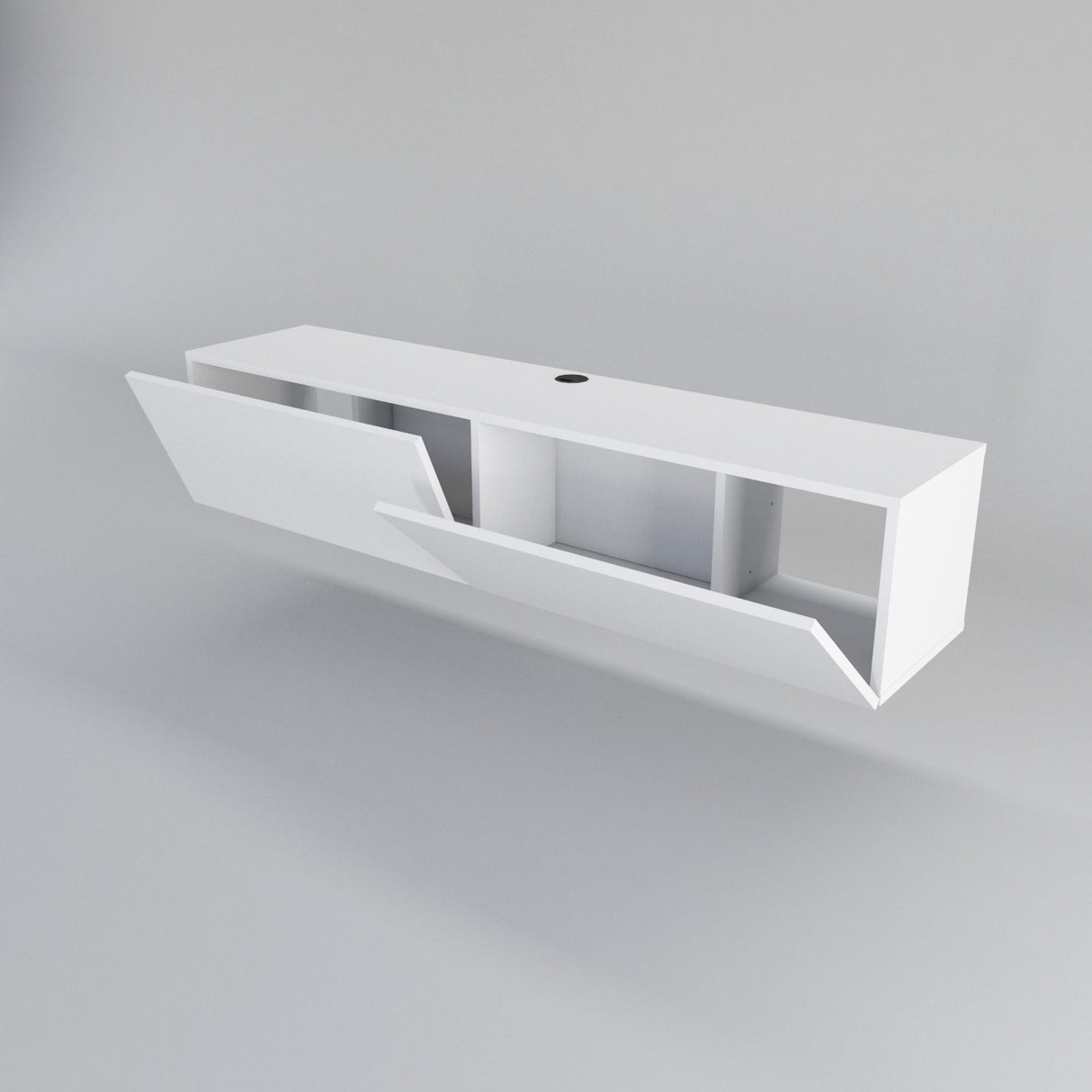 Comodă TV Poling, Diverse culori, 160x37x34 cm - Alb | SKU: 322RTC2171 | Comodă TV Poling, 160x37x34 cm, varianta Alb, produs pentru amenajarea locuinței, disponibil online în România la CasaMob