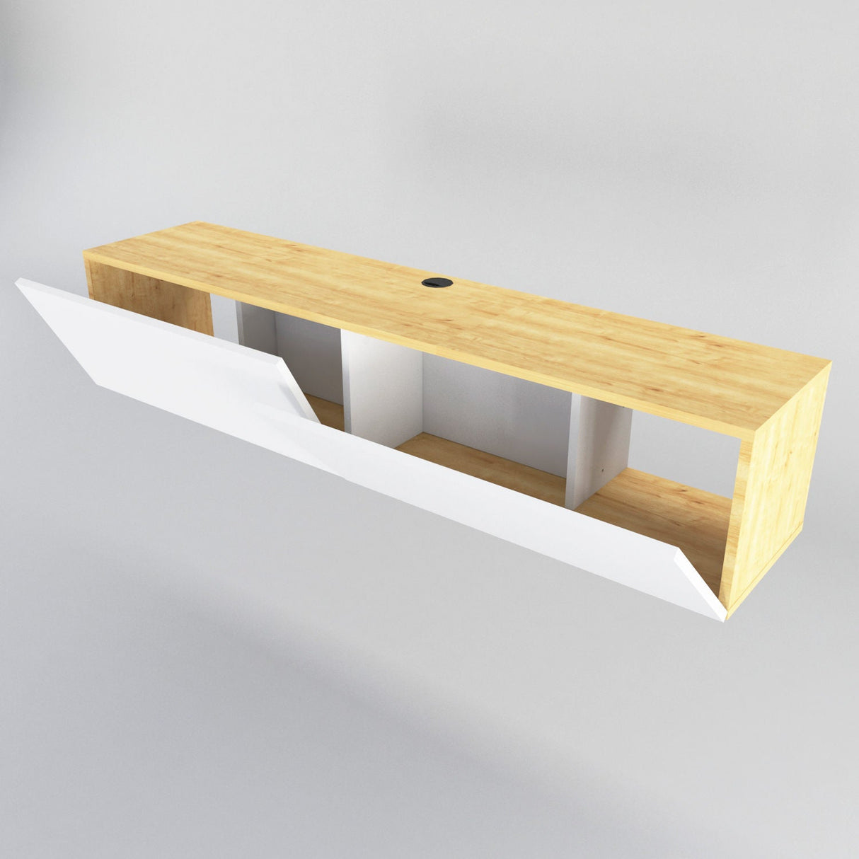 Comodă TV Poling, Diverse culori, 160x37x34 cm - Alb - Sapphire | SKU: 322RTC2172 | Comodă TV Poling, 160x37x34 cm, varianta Alb - Sapphire, produs pentru amenajarea locuinței, disponibil online în România la CasaMob