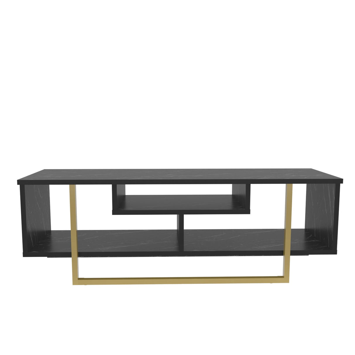 Comodă TV Asal 120, Diverse culori, 120x35x40 cm - Negru - Auriu | SKU: 322RTC2190 | Comodă TV Asal 120, 120x35x40 cm, varianta Negru - Auriu, produs pentru amenajarea locuinței, disponibil online în România la CasaMob