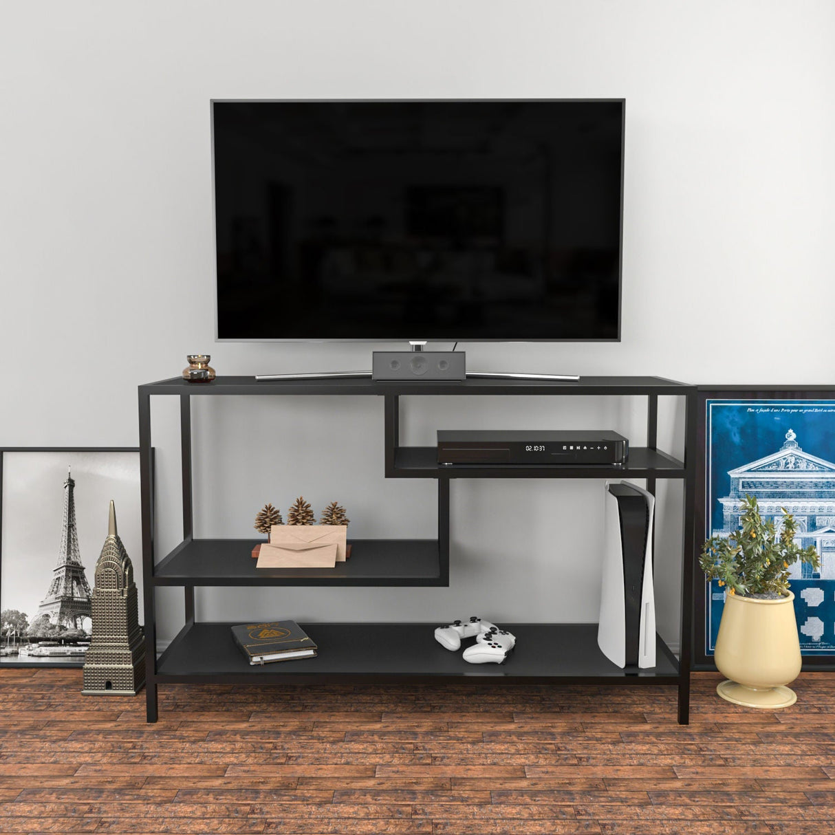 Comodă TV Robbins, Diverse culori, Diverse dimensiuni - Antracit - Negru - 120x39x75 cm | SKU: 322RTC2204 | Comodă TV Robbins, varianta Antracit - Negru - 120x39x75 cm, produs pentru amenajarea locuinței, disponibil online în România la CasaMob