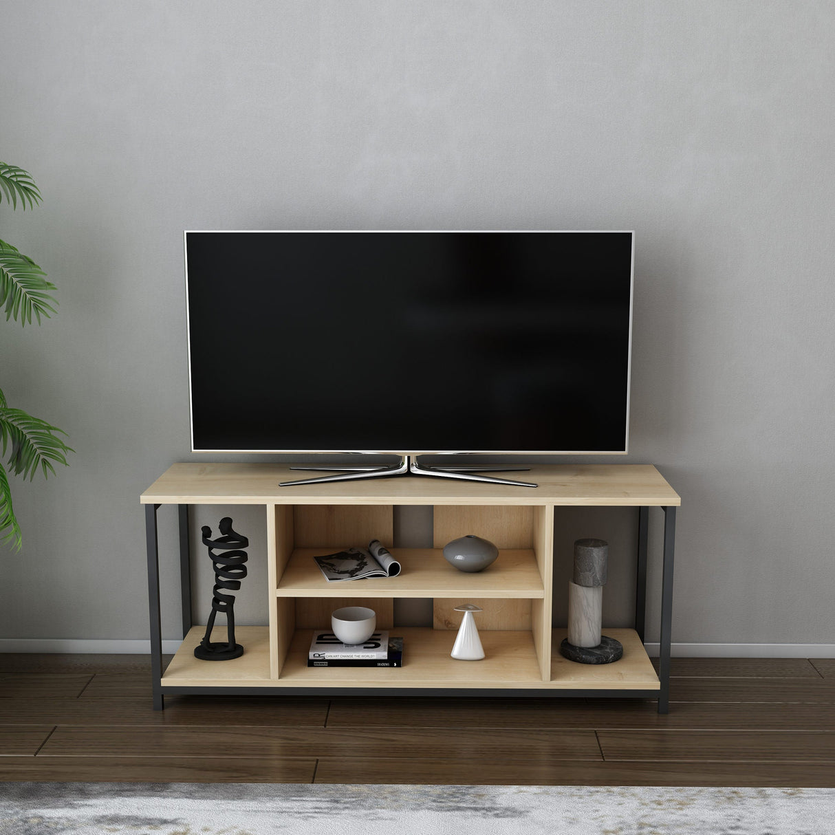 Comodă TV Rinaldo, Diverse culori, 120x35x51 cm - Negru - Stejar | SKU: 322RTC2215 | Comodă TV Rinaldo, 120x35x51 cm, varianta Negru - Stejar, produs pentru amenajarea locuinței, disponibil online în România la CasaMob