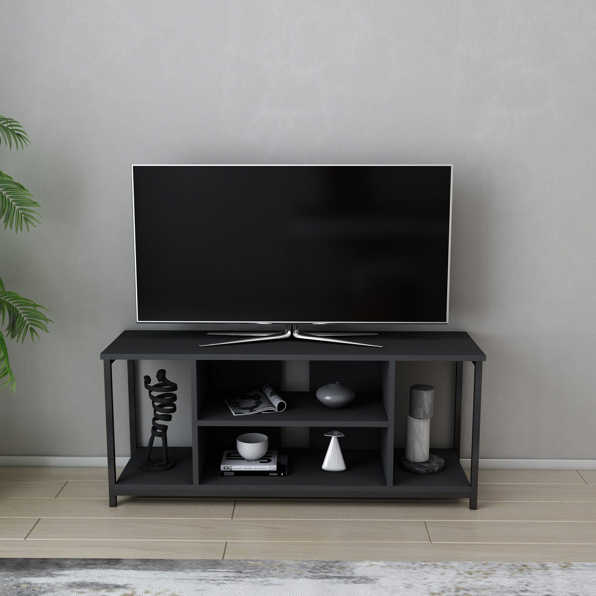 Comodă TV Rinaldo, Diverse culori, 120x35x51 cm - Negru - Antracit | SKU: 322RTC2216 | Comodă TV Rinaldo, 120x35x51 cm, varianta Negru - Antracit, produs pentru amenajarea locuinței, disponibil online în România la CasaMob