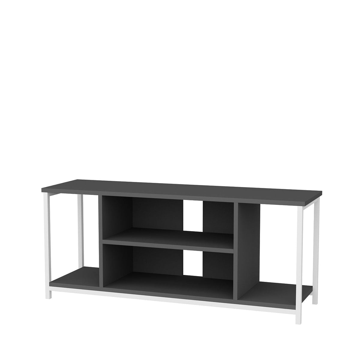 Comodă TV Rinaldo, Diverse culori, 120x35x51 cm - Alb - Antracit | SKU: 322RTC2220 | Comodă TV Rinaldo, 120x35x51 cm, varianta Alb - Antracit, produs pentru amenajarea locuinței, disponibil online în România la CasaMob