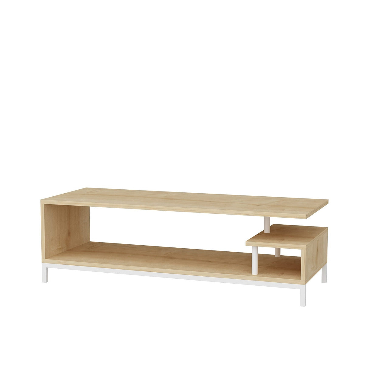 Comodă TV Reilly, Diverse culori, 120x45x38 cm - Alb - Stejar | SKU: 322RTC2231 | Comodă TV Reilly, 120x45x38 cm, varianta Alb - Stejar, produs pentru amenajarea locuinței, disponibil online în România la CasaMob