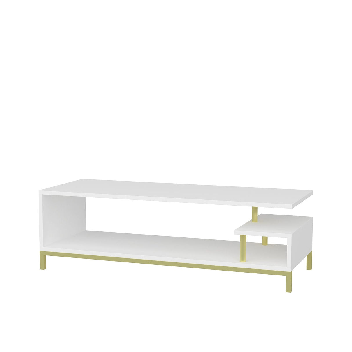 Comodă TV Reilly, Diverse culori, 120x45x38 cm - Auriu - Alb | SKU: 322RTC2234 | Comodă TV Reilly, 120x45x38 cm, varianta Auriu - Alb, produs pentru amenajarea locuinței, disponibil online în România la CasaMob