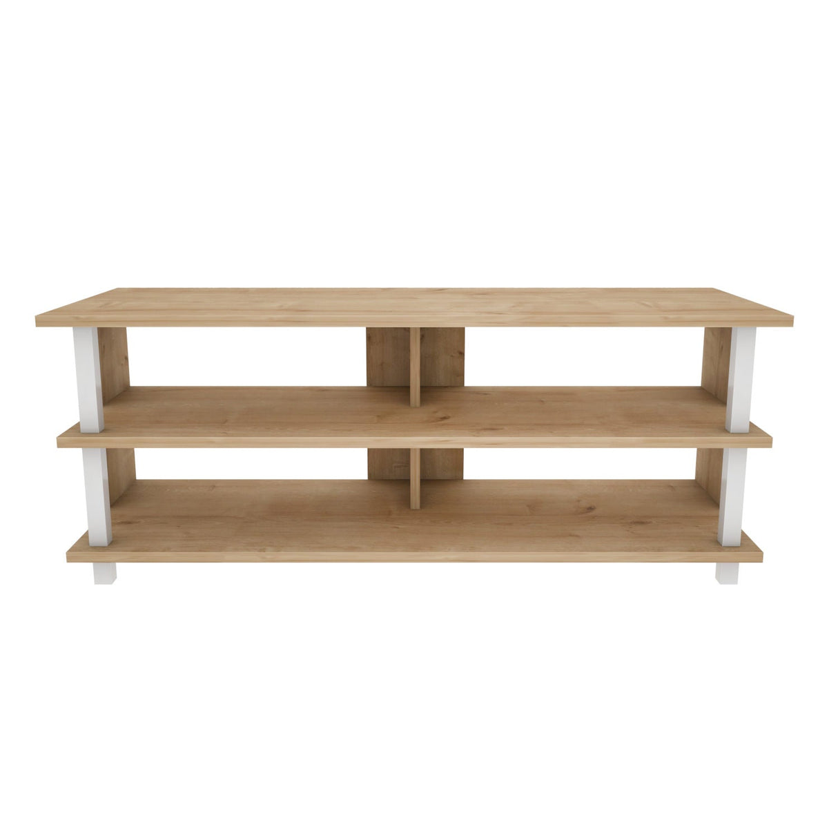 Comodă TV Pueblo, Diverse culori, 120x45x47 cm - Alb - Stejar | SKU: 322RTC2243 | Comodă TV Pueblo, 120x45x47 cm, varianta Alb - Stejar, produs pentru amenajarea locuinței, disponibil online în România la CasaMob