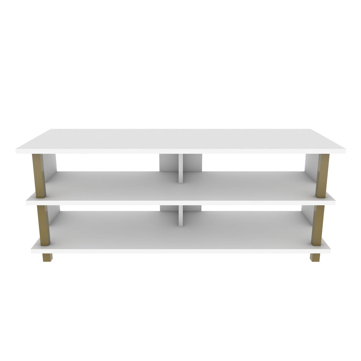 Comodă TV Pueblo, Diverse culori, 120x45x47 cm - Auriu - Alb | SKU: 322RTC2246 | Comodă TV Pueblo, 120x45x47 cm, varianta Auriu - Alb, produs pentru amenajarea locuinței, disponibil online în România la CasaMob