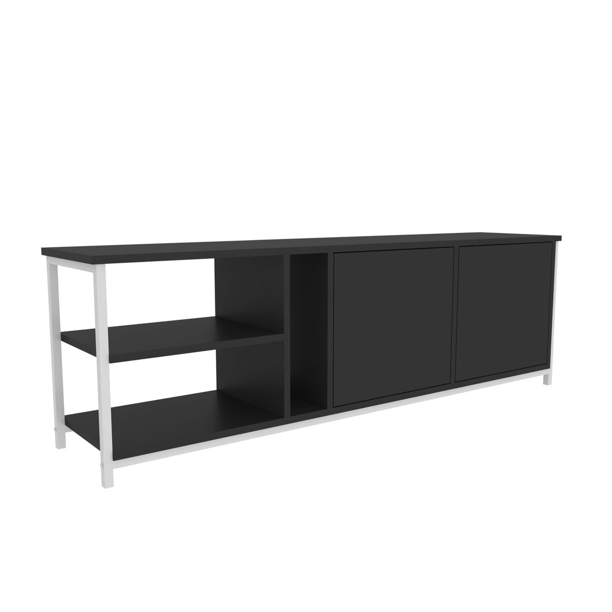 Comodă TV Primrose, Diverse culori, 160x35x51 cm - Alb - Antracit | SKU: 322RTC2256 | Comodă TV Primrose, 160x35x51 cm, varianta Alb - Antracit, produs pentru amenajarea locuinței, disponibil online în România la CasaMob