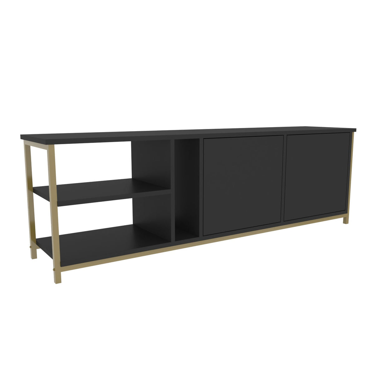 Comodă TV Primrose, Diverse culori, 160x35x51 cm - Antracit - Auriu | SKU: 322RTC2260 | Comodă TV Primrose, 160x35x51 cm, varianta Antracit - Auriu, produs pentru amenajarea locuinței, disponibil online în România la CasaMob