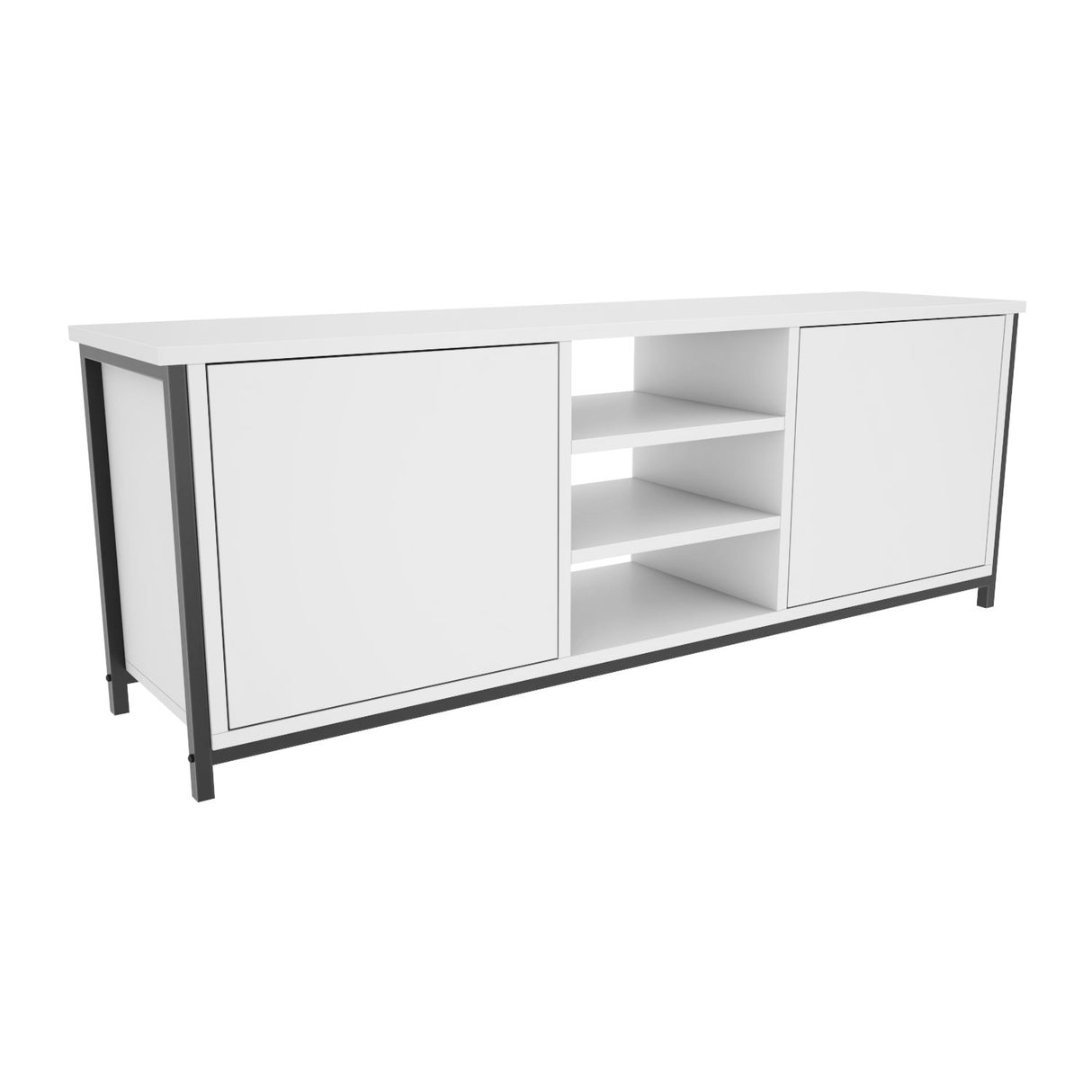 Comodă TV Otis, Diverse culori, 140x35x51 cm - Negru - Alb | SKU: 322RTC2262 | Comodă TV Otis, 140x35x51 cm, varianta Negru - Alb, produs pentru amenajarea locuinței, disponibil online în România la CasaMob