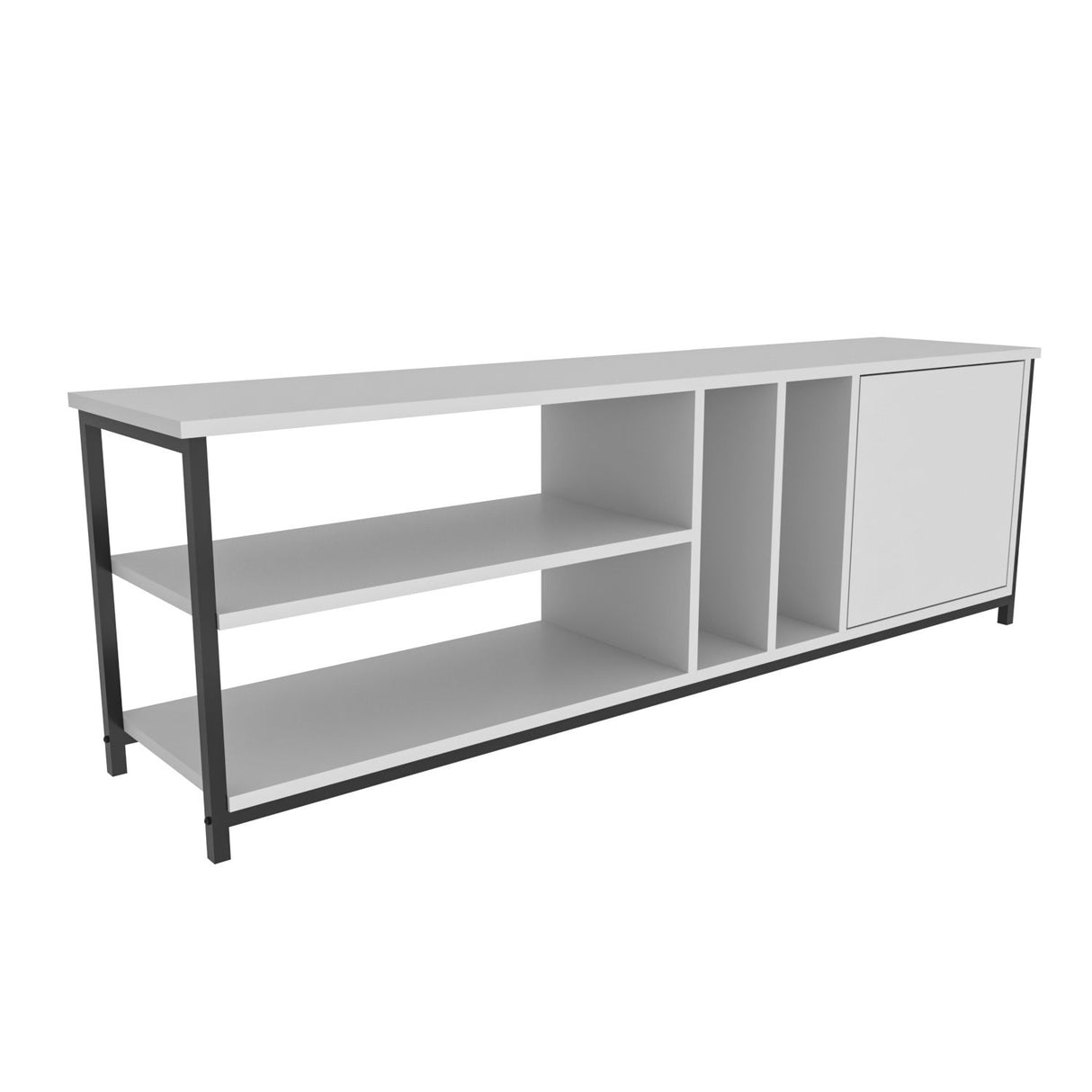 Comodă TV Oneida, Diverse culori, 140x35x51 cm - Negru - Alb | SKU: 322RTC2274 | Comodă TV Oneida, 140x35x51 cm, varianta Negru - Alb, produs pentru amenajarea locuinței, disponibil online în România la CasaMob