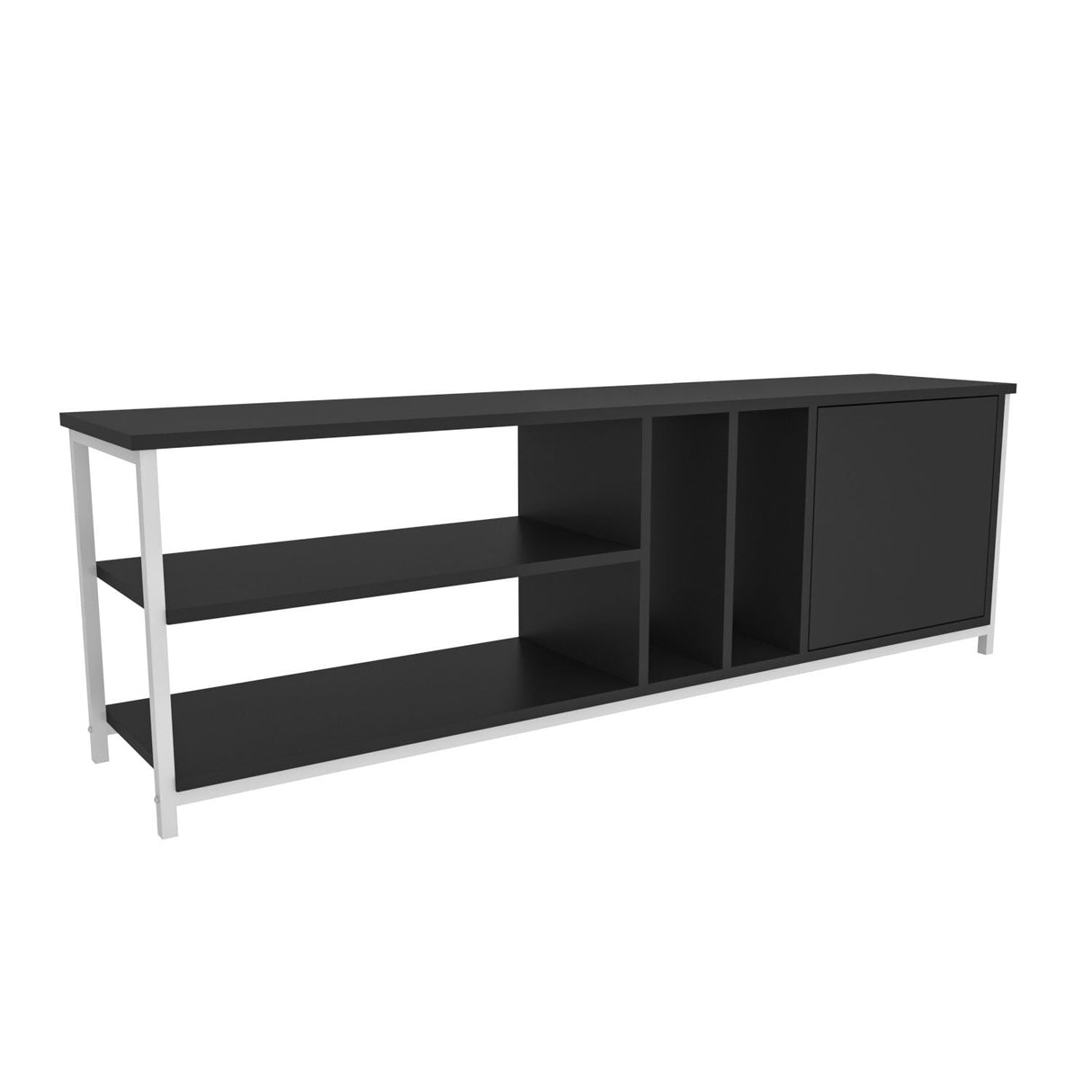 Comodă TV Oneida, Diverse culori, 140x35x51 cm - Alb - Antracit | SKU: 322RTC2280 | Comodă TV Oneida, 140x35x51 cm, varianta Alb - Antracit, produs pentru amenajarea locuinței, disponibil online în România la CasaMob