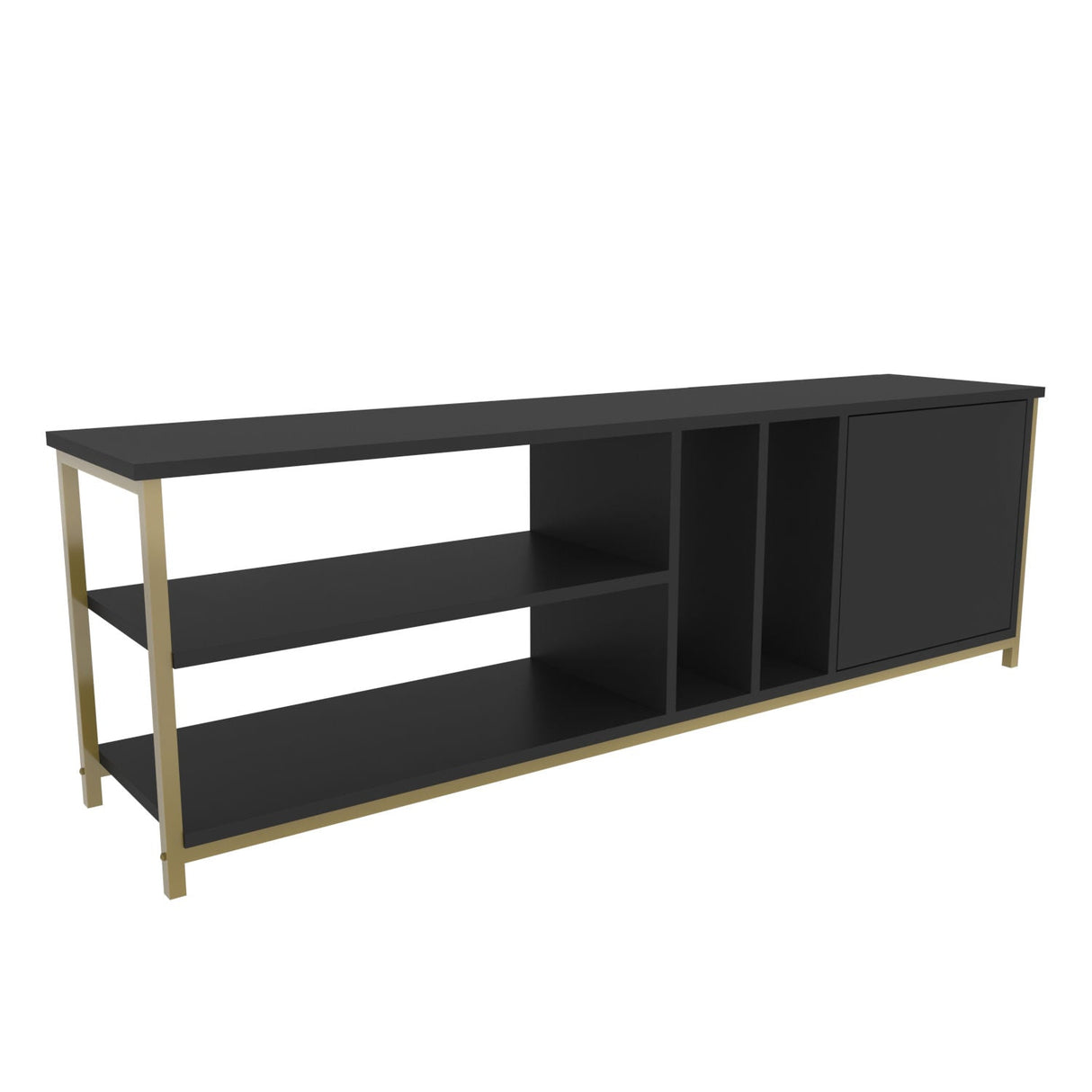 Comodă TV Oneida, Diverse culori, 140x35x51 cm - Auriu - Antracit | SKU: 322RTC2284 | Comodă TV Oneida, 140x35x51 cm, varianta Auriu - Antracit, produs pentru amenajarea locuinței, disponibil online în România la CasaMob