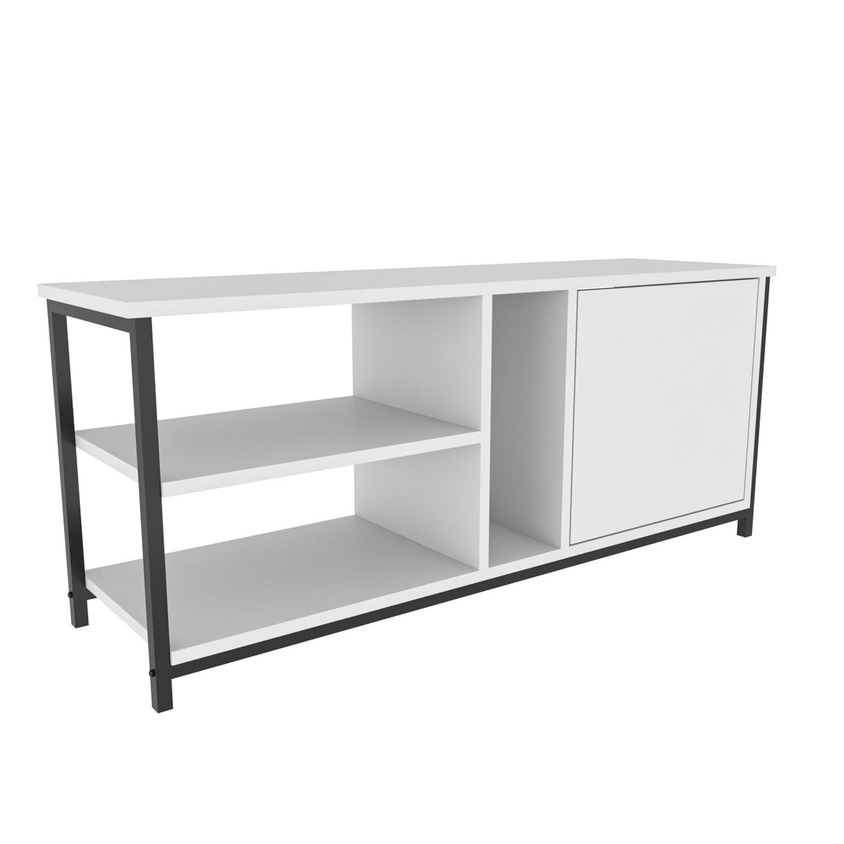 Comodă TV Neola, Diverse culori, 120x35x51 cm - Negru - Alb | SKU: 322RTC2286 | Comodă TV Neola, 120x35x51 cm, varianta Negru - Alb, produs pentru amenajarea locuinței, disponibil online în România la CasaMob