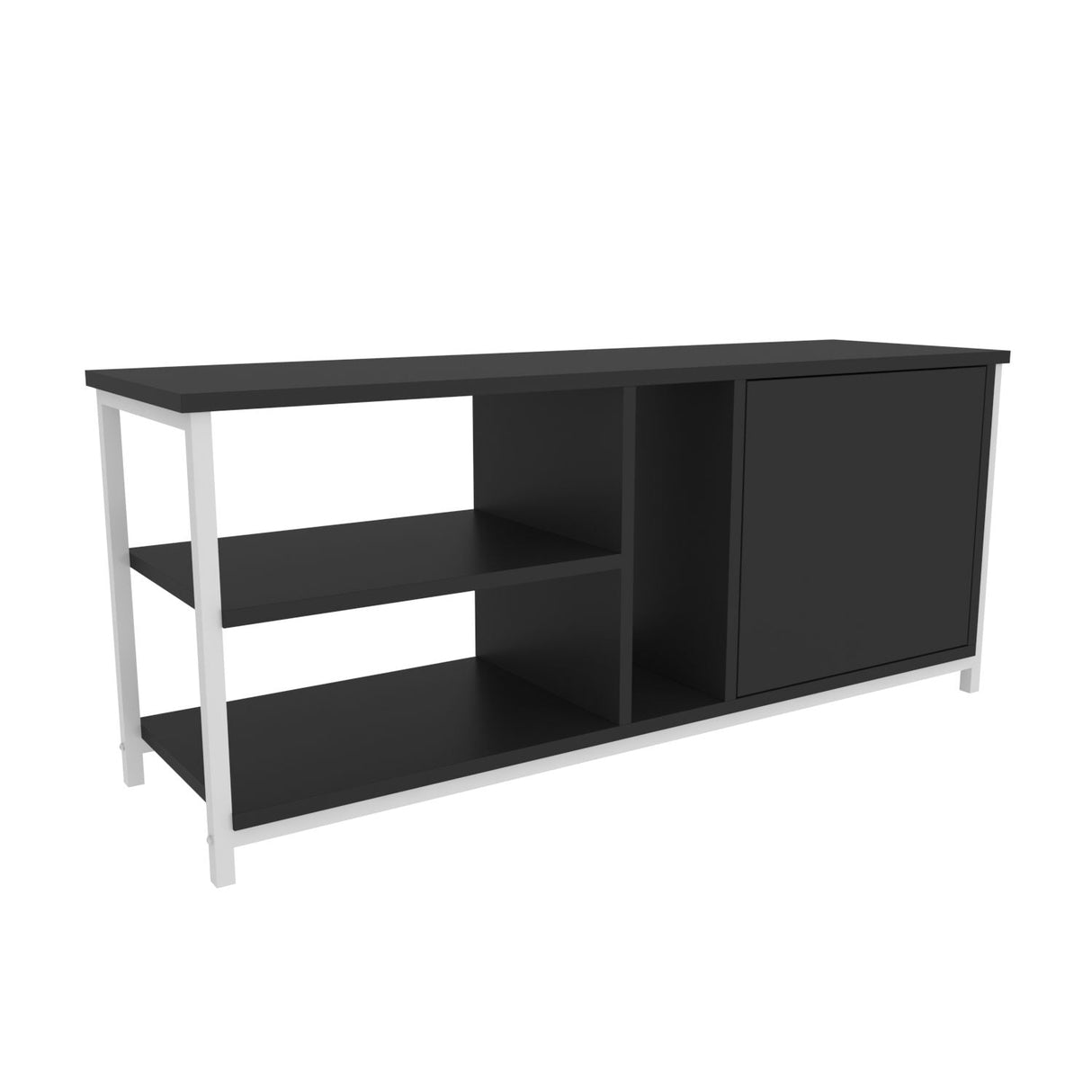 Comodă TV Neola, Diverse culori, 120x35x51 cm - Alb - Antracit | SKU: 322RTC2292 | Comodă TV Neola, 120x35x51 cm, varianta Alb - Antracit, produs pentru amenajarea locuinței, disponibil online în România la CasaMob