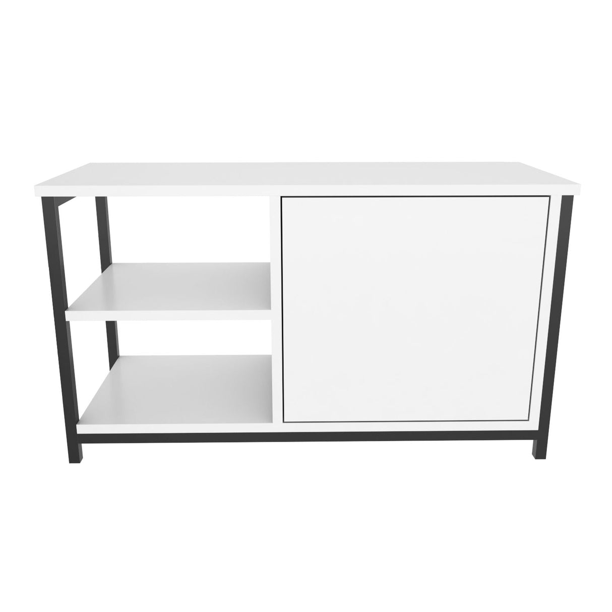 Comodă TV Muskegon, Diverse culori, 90x35x51 cm - Negru - Alb | SKU: 322RTC2298 | Comodă TV Muskegon, 90x35x51 cm, varianta Negru - Alb, produs pentru amenajarea locuinței, disponibil online în România la CasaMob